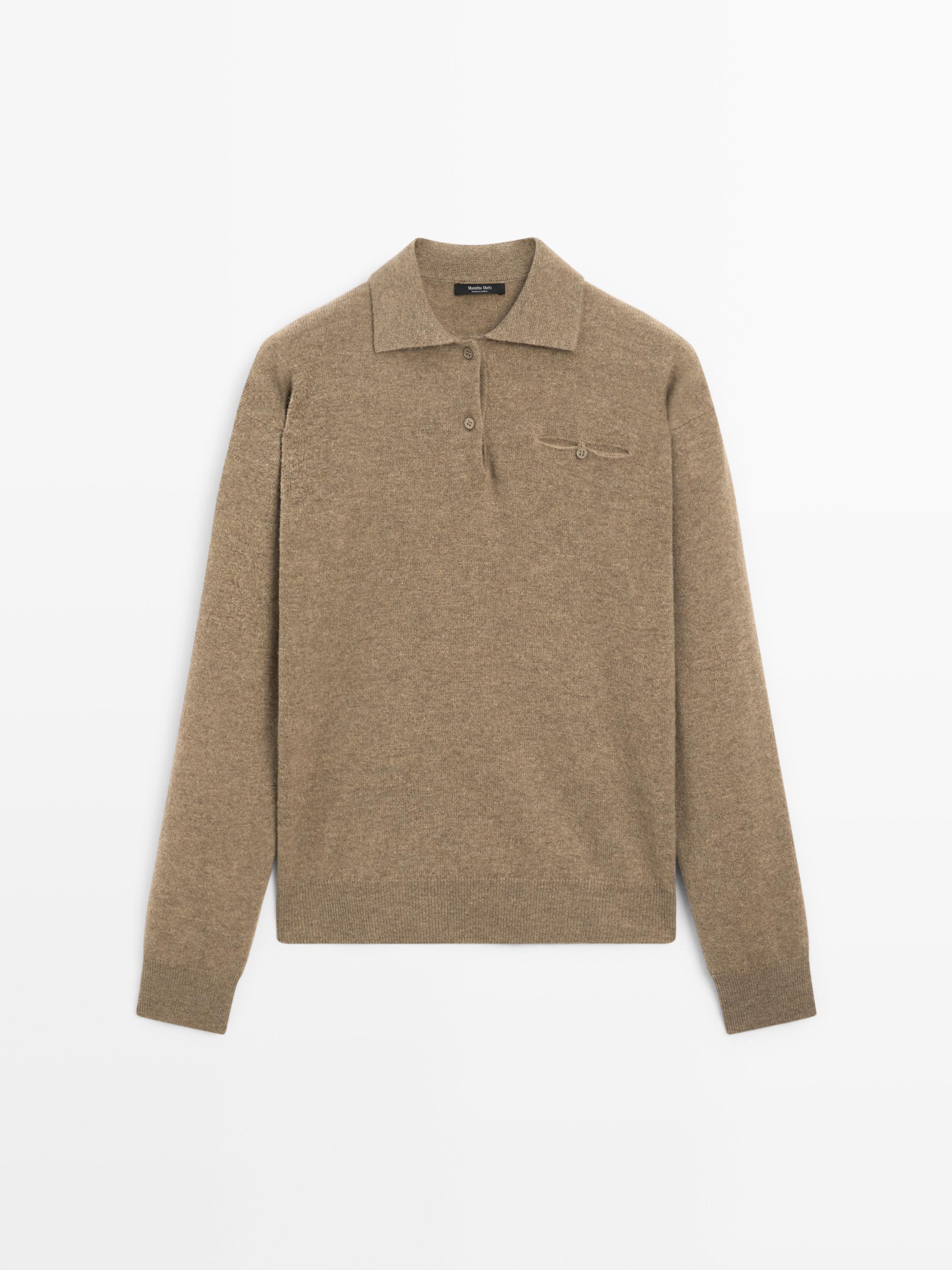 Pull polo en maille avec poche